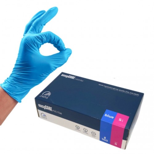 Rękawice nitrylowe ZARYS EASYCARE niebieskie S