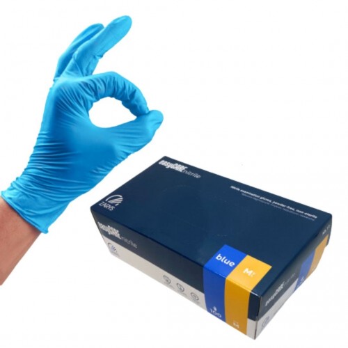Rękawice nitrylowe ZARYS EASYCARE niebieskie M