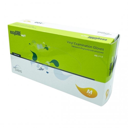Rękawice winylowe bezpudrowe ZARYS easyCare vinyl PF M