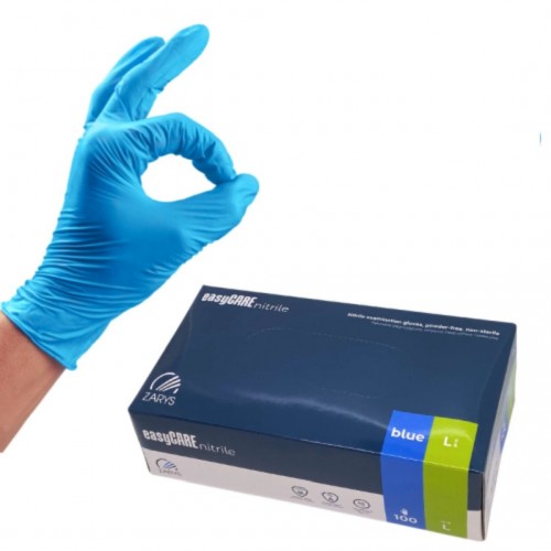 Rękawice nitrylowe ZARYS EASYCARE niebieskie L