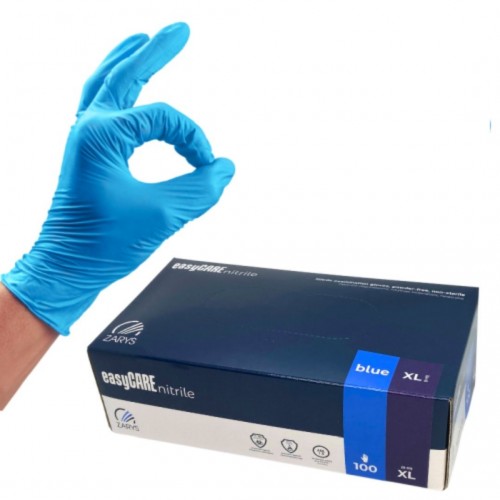 Rękawice nitrylowe ZARYS EASYCARE niebieskie XL