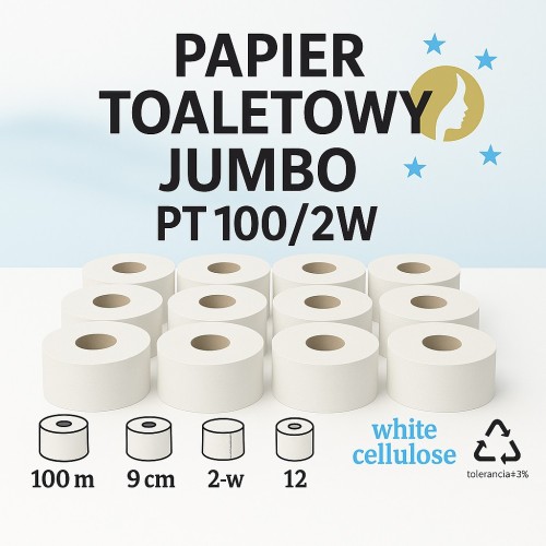 Papier Toaletowy JUMBO 100m CELULOZA - 96 rolek