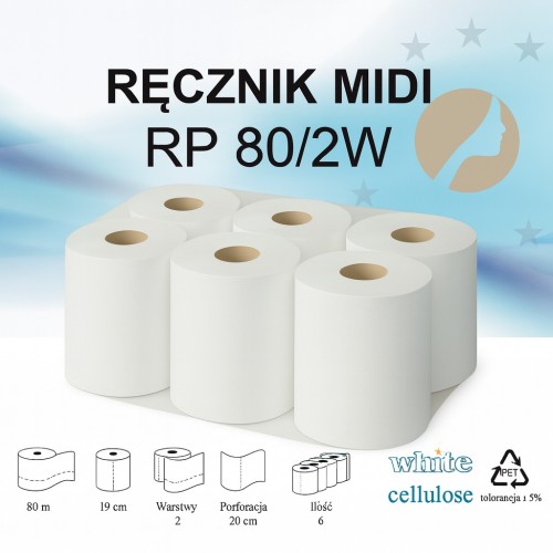Ręcznik papierowy MIDI 80m CELULOZA - 60 rolek