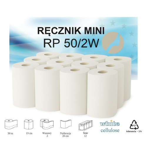 Ręcznik papierowy MINI 50m CELULOZA - 120 rolek